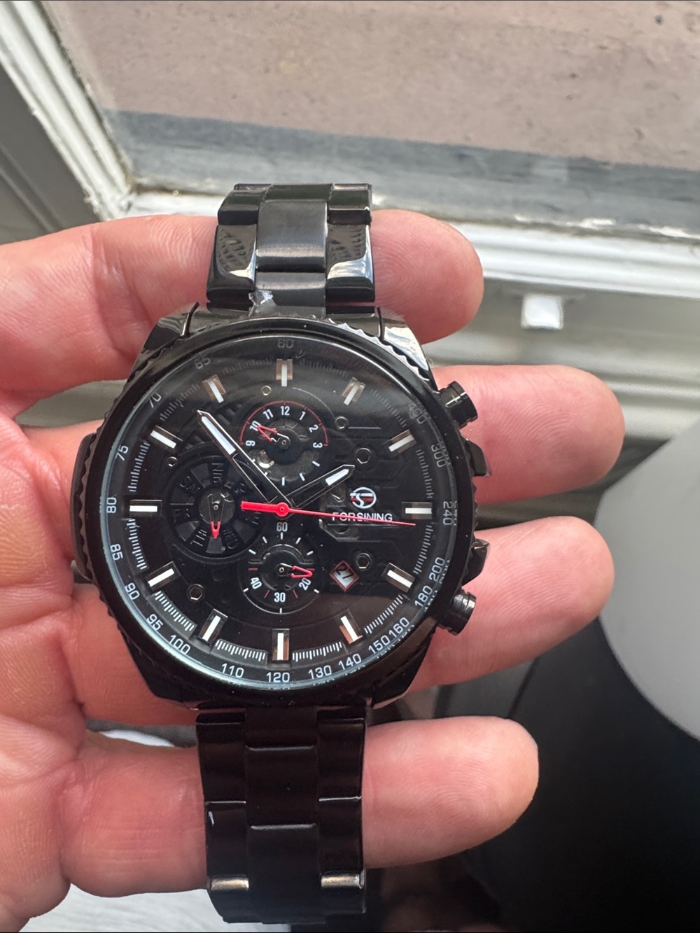 Black Stainless Steel Men's Chronograph Watch